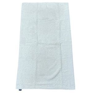 Vintage 1970s Ralph Lauren Home Collection White Jacquard Cotton Towel 46 x 27